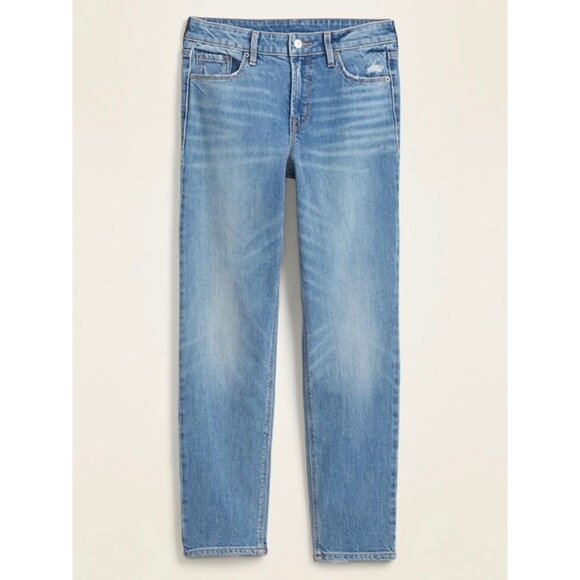 Old Navy Denim - OLD NAVY Women's High Rise Power Slim Straight Distressed Ankle Jeans Sz 14